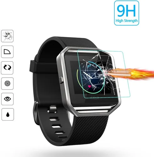 Miniatura 3 de Paquete de 4 protectores de pantalla de vidrio templado para Fitbit Blaze Smart Watch [0.012 in 2.5D alta definición 9H] película protectora
