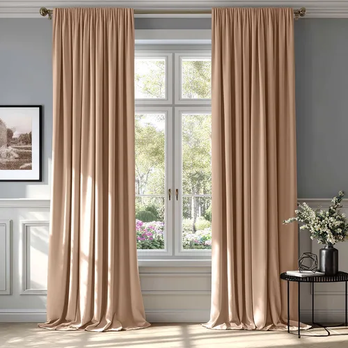 Miniatura 10 de MIULEE - Juego de 2 paneles de cortinas negro opacas y térmicas de terciopelo para la sala de estar y dormitorio, con bolsillo para cortinero, de 63