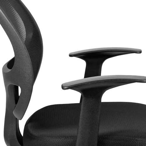 Miniatura 10 de Flash Furniture Mallard - Silla de oficina giratoria de malla con respaldo medio con asiento acolchado y brazos en T, silla de escritorio acolchada