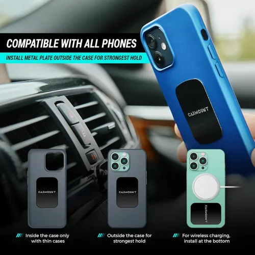 Miniatura 5 de CARMOUNT F1 Soporte para salpicadero de coche Soporte magnético para teléfono de coche, imanes 8X N52 ultra fuertes, rotación de 360°, soporte