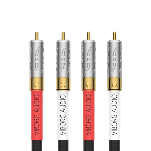 Miniatura 8 de Viborg Audiocrast A10 Cable RCA de 3.3 pies/3.3 ft RCA dual macho interconexión estéreo para reproductores de CD, amplificadores, receptores AV