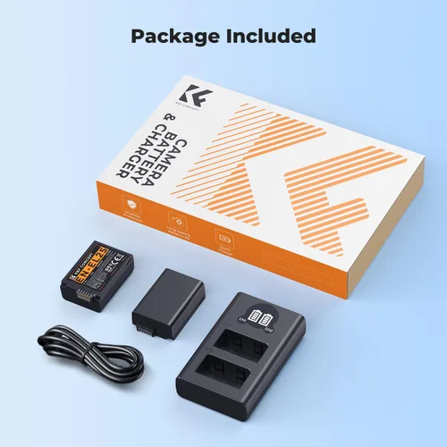 Miniatura 7 de K&F CONCEPT Batería EN-EL25 de 1600 mAh 2 unidades EN-EL25A y cargador de batería LCD dual para Nikon Z50II, Z50, Z30, Z FC Camera MH-32 Cargador
