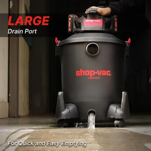 Miniatura 6 de Shop-Vac 5430031 Aspiradora inalámbrica húmeda/seca de 10 galones y 20 V con manguera de 1.5 pulgadas x 7 pies, incluye (2) varitas de extensión