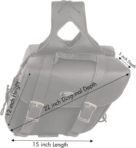 Miniatura 4 de Milwaukee Leather SH58001ZB tiro inclinado de PVC negro medio con cremallera sobre alforjas - talla única (SH58001ZB-BLK-PCS)