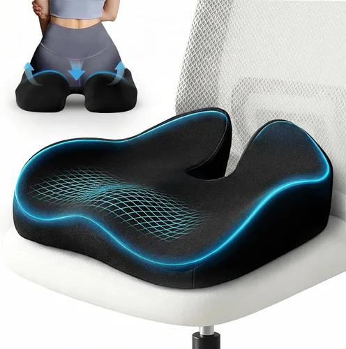 Miniatura 9 de Sytopia Extra Large Office Chair Cushion, 19" x 17" Ergonomic Memory Foam Seat Cushion, Pressure Relief for Tailbone Pain, Sciatica & Hip Pain