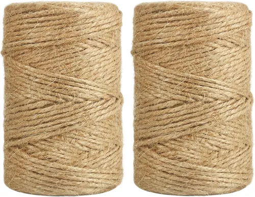Miniatura 12 de Vivifying Cordel de yute, 328 pies y 0.118 in fuerte cuerda de jardín natural para plantas trepadoras, tomates, manualidades, envoltura de regalos