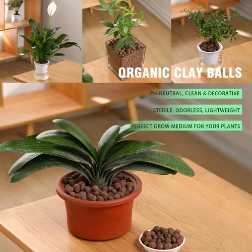 Miniatura 3 de Piedrecillas de arcilla orgánicas naturales, 2 libras 8mm-18mm, bolas de Leca expandidas para el suelo de jardín de plantas, medio de cultivo