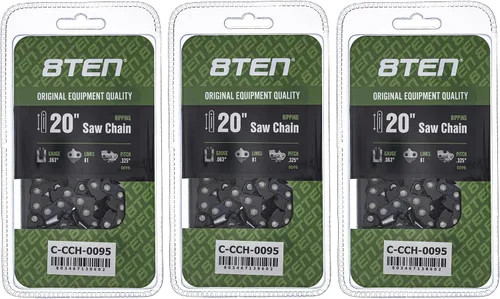 Miniatura 123 de 8TEN Cadena de motosierra semi cincel de 6 pulgadas .050 1/4 42 DL para Worx WG320 Black & Decker LLP120 (paquete de 3)