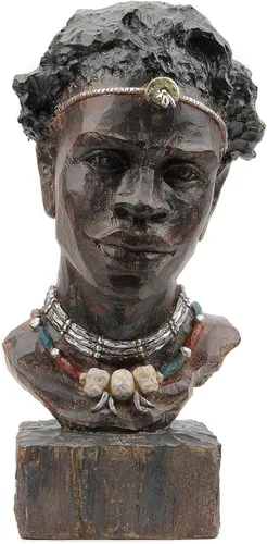 Miniatura 8 de Leekung Figura de resina de escultura africana, decoración del hogar hecha a mano, 12.2 x 6.3 x 4.3 pulgadas, color negro