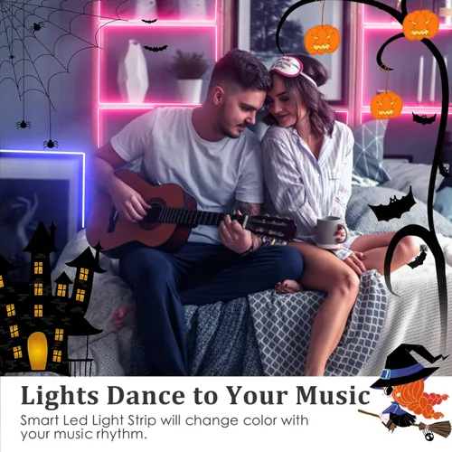 Miniatura 3 de Avatar Controls Luces LED Alexa de 9.8 pies compatibles con sincronización de música, tira de luces LED regulables que funcionan con Google