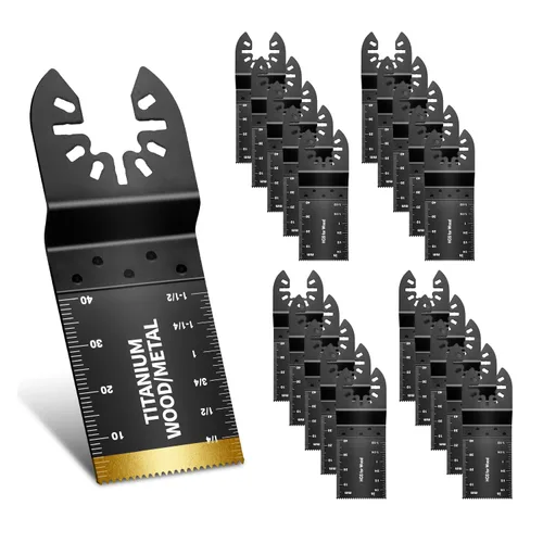 20 Cuchillas para Herramienta Oscilante, Cuchillas de Sierra Oscilante de Titanio Universales Profesionales, Juego de Cuchillas Multiherramienta