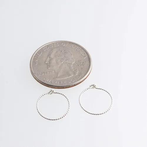 Miniatura 67 de Aretes de plata de ley abiertos para cartílago, tragus, delgados, calibre 22