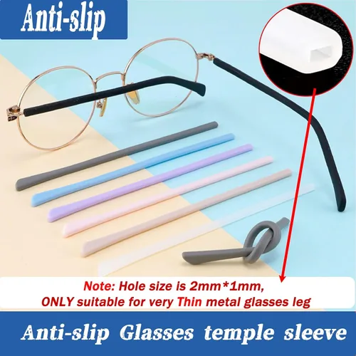 Miniatura 2 de Patillas de repuesto para gafas, antideslizantes y largas de silicona para lentes de metal fino