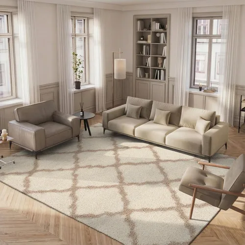 Miniatura 46 de Safavieh - Dallas Shag Collection SGD257A - Alfombra de área con diseño de enrejado de 10 x 14 pies
