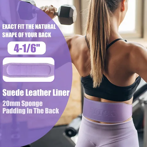 Miniatura 3 de Jaffick Cinturón de levantamiento de pesas para mujer, cinturones de cuero para gimnasio, cintura baja, soporte de espalda para mujeres y hombres