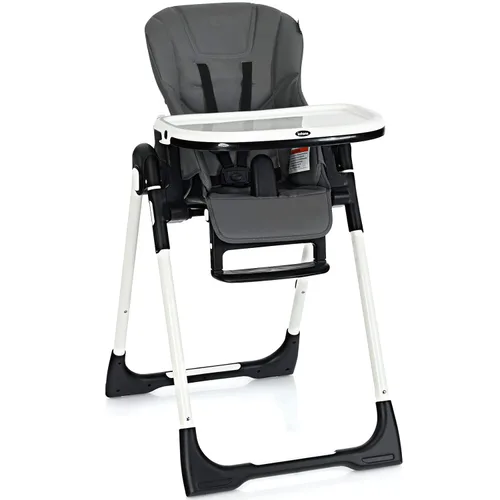 Miniatura 12 de INFANS Silla alta para bebés y niños pequeños, silla alta plegable con respaldo ajustable múltiple, reposapiés y altura del asiento, bandeja Negro