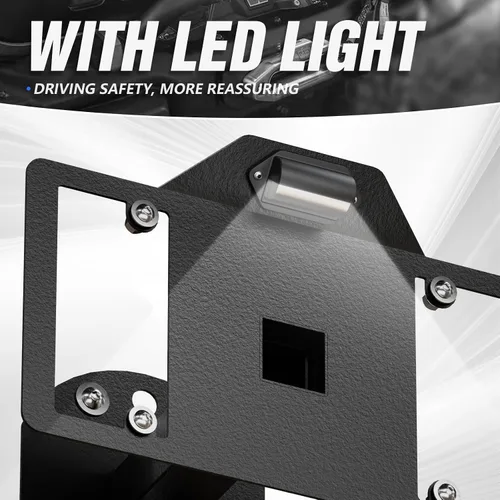 Miniatura 3 de para Wrangler JK TJ LJ YJ Montaje de Llanta de Repuesto con Marco de Matrícula y Luz LED Compatible con Jeep Wrangler JK JKU TJ LJ YJ 1987-2018