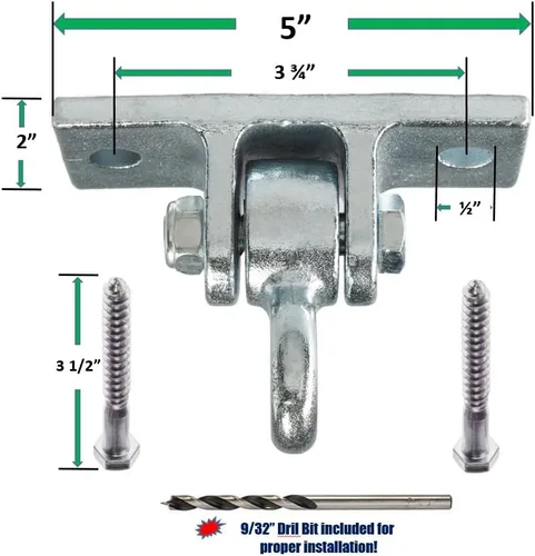 Miniatura 2 de Ganchos resistentes Safe-Kidz™ para columpios de madera, con herrajes de montaje, ganchos y brocas de tamaño adecuado para la instalación, por 2