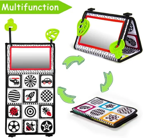 Miniatura 4 de teytoy Juguetes de espejo para bebé con mordedores, doble color blanco y negro, de alto contraste, juguetes de 0 a 6 meses, juguetes de desarrollo