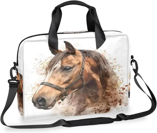 Miniatura 30 de Bonita bolsa de hombro para computadora portátil para mujeres y hombres, bolsa para computadora portátil, funda para laptop, maletín de transporte