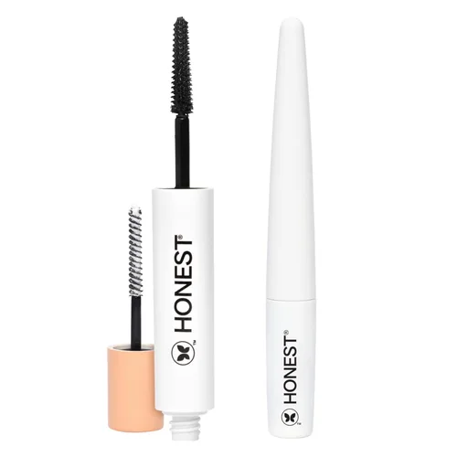 Honest Beauty Extreme Length - Máscara voluminizadora limpia + paquete de delineador líquido vegano duradero | Verificado por EWG + libre de