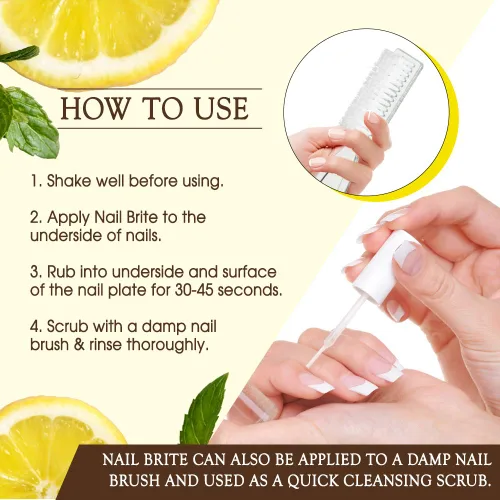 Miniatura 5 de Gena Nail Brite - Exfoliante blanqueador con cepillo, limpia condiciones e ilumina las uñas, 4 onzas