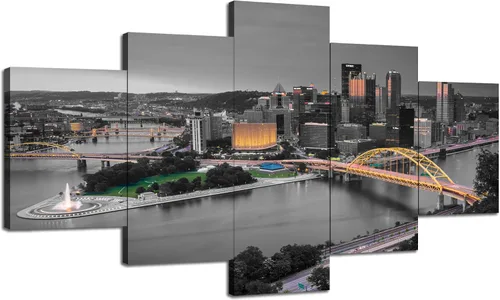 Miniatura 10 de Cawpom Louisiana Arte de Pared en Lienzo, 60x32 pulgadas, Impresión en Lienzo, Cuadros de Nueva Orleans Decoración de Pared, Puente Crescent City