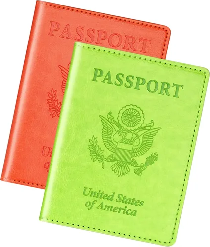 Miniatura 12 de Herain Soporte para pasaporte para viaje y crucero, 2 piezas, funda para pasaporte, cartera, regalo de viaje, para mujeres, hombres, familia
