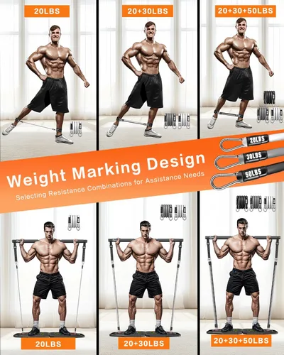 Miniatura 5 de BBTOPS Tabla Push Up, accesorios de fitness con bandas de resistencia Negro-Gris