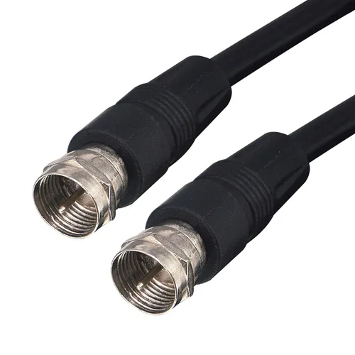 Miniatura 9 de Cable coaxial de TV negro a prueba de intemperie F macho a macho con cable coaxial RG58/U 128 trenzado de alambre El conector moldeado coaxial TV