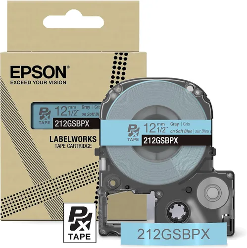 Miniatura 31 de Epson LABELWORKS 212RBBPX Cartucho de Cinta PET (Poliéster) Genuino - Cinta de Etiquetadora de Diseño para Artesanía en Cinta Negra sobre Azul