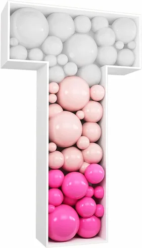 Miniatura 25 de Kit de letras rellenables de 2 pies con marco de globo de mosaico de letra K para decoración de telón de fondo de boda de fiesta de cumpleaños