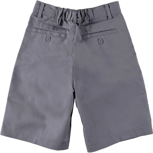 Miniatura 4 de Universal Pantalón corto de uniforme escolar plisado delantero para niño, Gris, 8