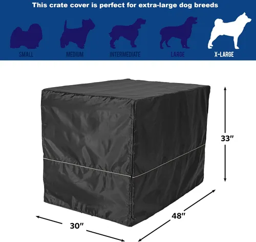 Miniatura 6 de MidWest Homes for Pets XL Funda para jaula de perro, cubierta de perrera de poliéster negro para dar privacidad, se ajusta a la mayoría