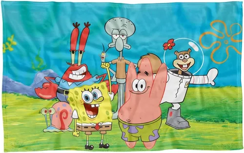 Miniatura 11 de LOGOVISION Manta de Bob Esponja, 36"x58" Bob Esponja Grupo Manta de forro polar