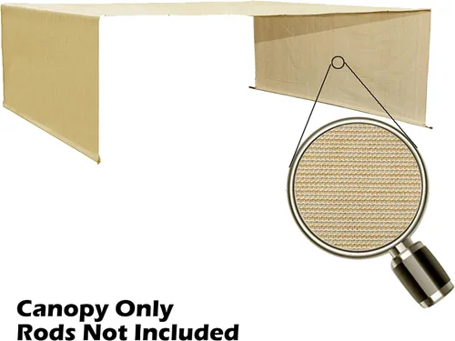 Miniatura 5 de Toldo de repuesto universal para pérgola con tela de polietileno de alta densidad transpirable y bolsillos para barra para pérgola de 10 x 10 pies
