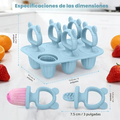 Miniatura 2 de Moldes de silicona para paletas para bebés con palitos, moldes de mini paletas para bebés de leche materna para aliviar la dentición