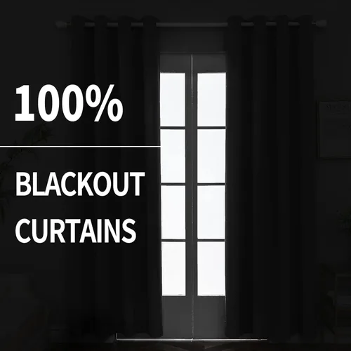 Miniatura 2 de FY FIBER HOUSE Cortinas cortas opacas completas, modernas con aislamiento térmico, cortinas pequeñas para ventana de dormitorio o sala de estar
