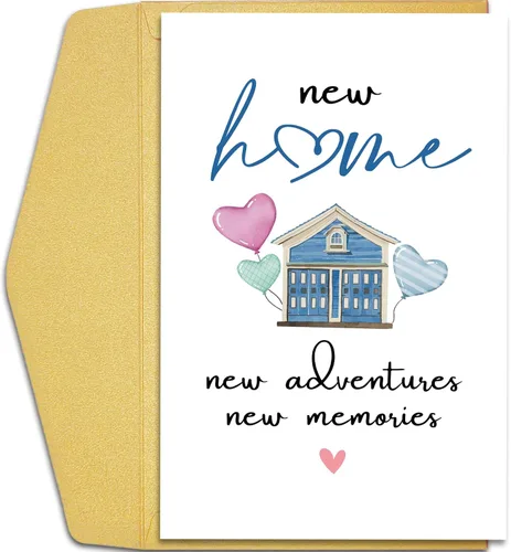 Qiliji Nueva tarjeta de casa, tarjeta de inauguración de la casa, felicitaciones por su casa tarjetas, tarjetas de apartamento, nuevas aventuras