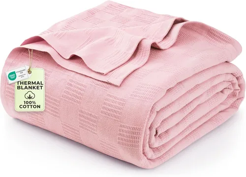 Miniatura 25 de Utopia Bedding Manta térmica 100% algodón, suave, ligera, transpirable, acogedora manta de primavera y verano para cama, decoración del hogar