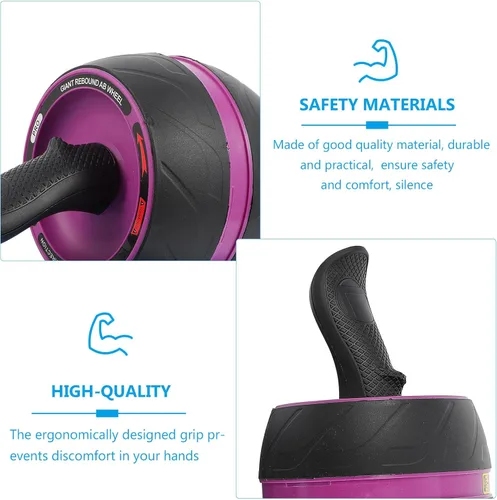 Miniatura 9 de Abaodam Rueda de rodillo abdominal de rebote automático para hombres y mujeres, gimnasio en casa, fuerza de núcleo, ejercicio de fitness, rueda