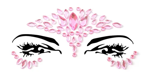 Miniatura 22 de 32 piezas de gemas faciales (diseños aleatorios) autoadhesivas con purpurina para tatuaje, gemas para festivales, fiestas rave, maquillaje corporal