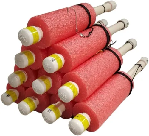 Miniatura 2 de Paquete de 6 jarras de fideos, verde lima, rojo, azul, naranja, blanco y multicolor para bagre, aparejo de bagre, aparejo de pesca para gato, líneas
