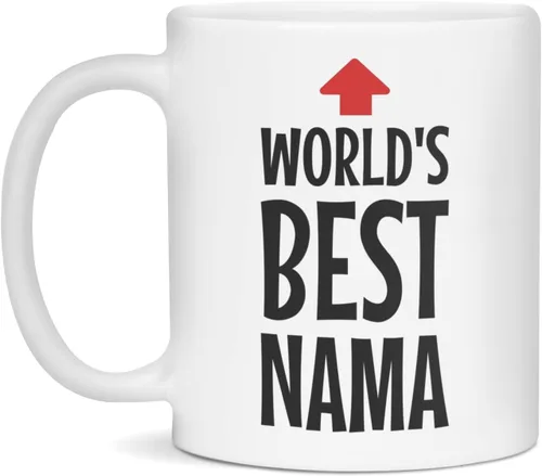 World's Best Nama - Taza con texto en inglés "Best Nama Ever", 11 onzas, color blanco