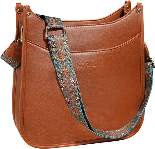 Miniatura 7 de KOGTLA Hobo Crossbody Leather Bags with Guitar Strap for Women