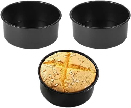 Juego de 2 moldes para pasteles de 5 pulgadas, diseño sin costuras de aluminio antiadherente a prueba de fugas | Seamless one-piece prevents;premium