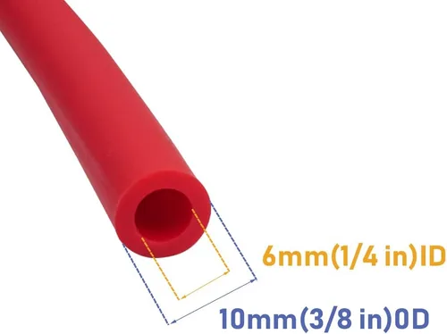 Miniatura 2 de Feelers Manguera de goma de látex natural roja, tubo de 1/4" (6 mm) ID x 3/8" (10 mm) OD para arpón, honda y tirachinas, 1 m de longitud