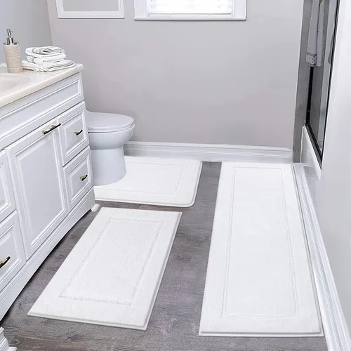 Miniatura 51 de Pauwer Juego de baño, alfombras de baño antideslizantes, alfombras de ducha absorbentes para suelo de baño, bañera y ducha, color azul aguamarina