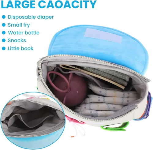 Miniatura 4 de Busy Board - Mochila para niños pequeños con hebillas y juguetes de actividades de aprendizaje, desarrolla habilidades motoras finas y habilidades