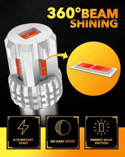 Miniatura 7 de OXILAM 1157 Bombillas LED de freno de 3000 lúmenes, extremadamente brillantes, 2057 7528 7507 BAY15D 1157, bombillas LED para luces traseras, luces